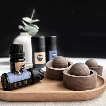 Solid Wood Spherical Aromatherapy Accessory
