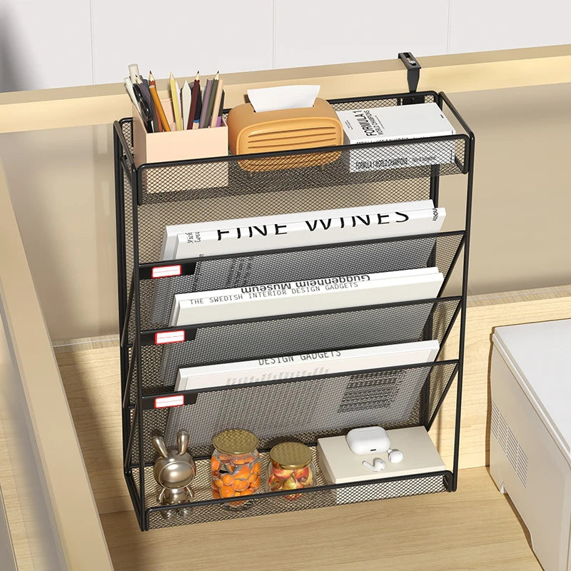 5-Tier Mesh Desk File Organizer Rack