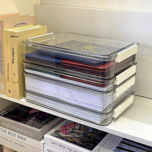 Transparent Plastic File Storage Box