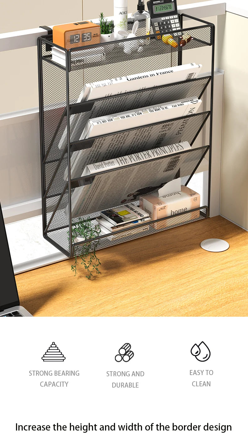 5-Tier Mesh Desk File Organizer Rack