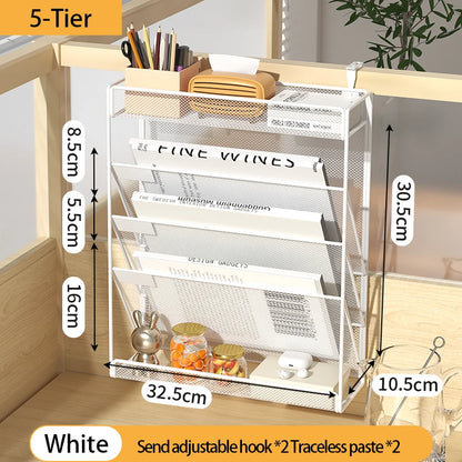 5-Tier Mesh Desk File Organizer Rack