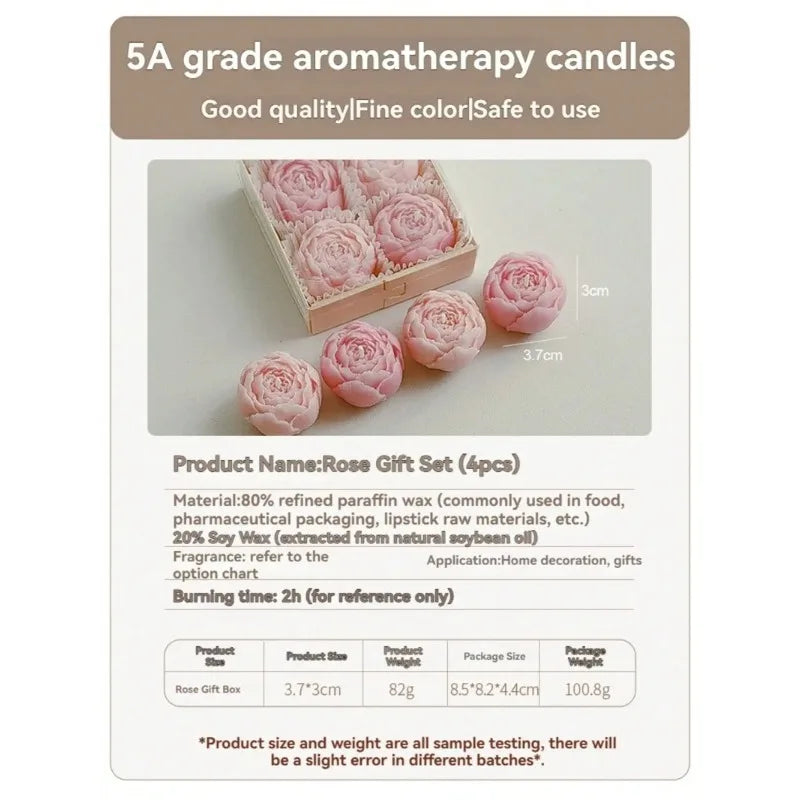 Rose Flower Shaped Soy Wax Candle