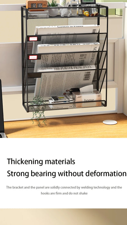 5-Tier Mesh Desk File Organizer Rack