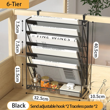 5-Tier Mesh Desk File Organizer Rack