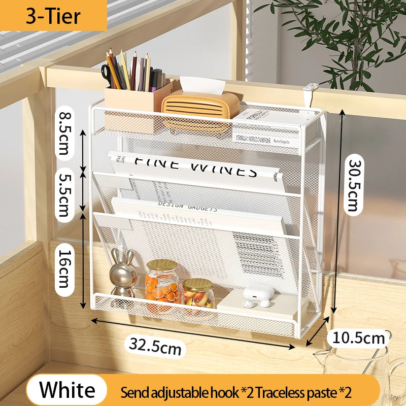 5-Tier Mesh Desk File Organizer Rack