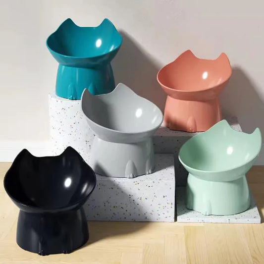 Anti-overturning Plastic High Feet Pet Bowl