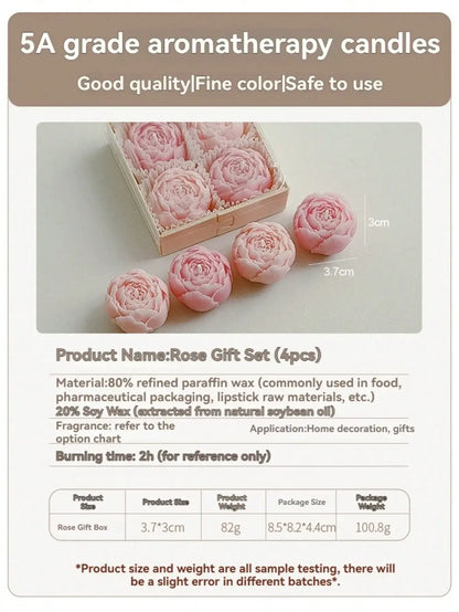 Rose Flower Shaped Soy Wax Candle