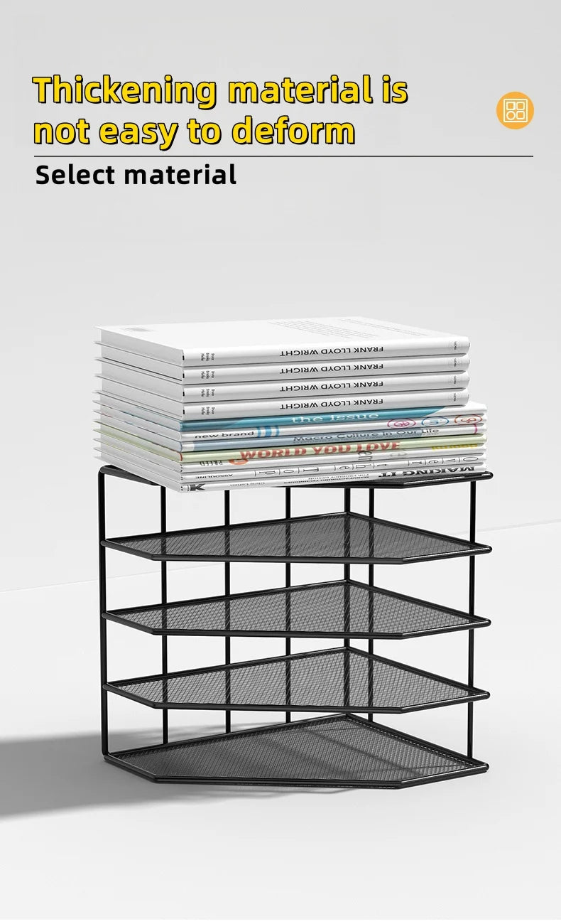 Metal File Rack Office Desk Organizer