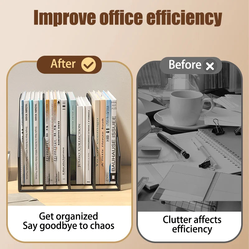 Metal File Rack Office Desk Organizer