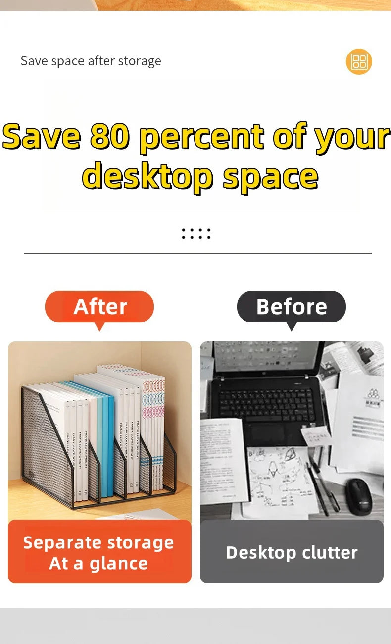 Metal File Rack Office Desk Organizer