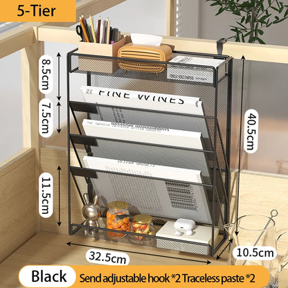 5-Tier Mesh Desk File Organizer Rack