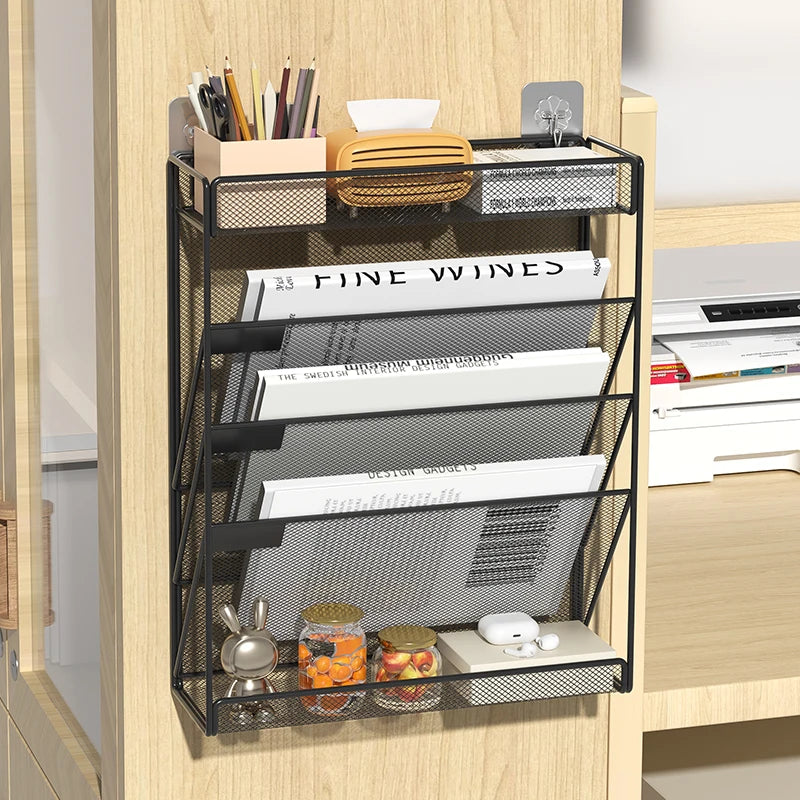 5-Tier Mesh Desk File Organizer Rack
